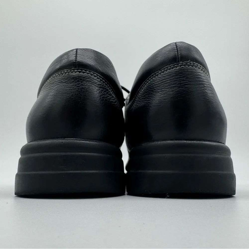 Johnston & Murphy Shuler Black Leather Bicycle Toe Derby Shoe Size 13 M